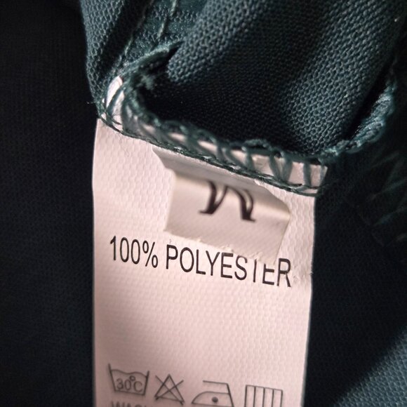 NWOT | Emerald Green Shoulder Tie Straps Midi Dress Smocked Ruffle Hem | Medium - Picture 5 of 7